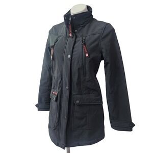 Black Softshell Long Womens Jacket Canada Weathergear